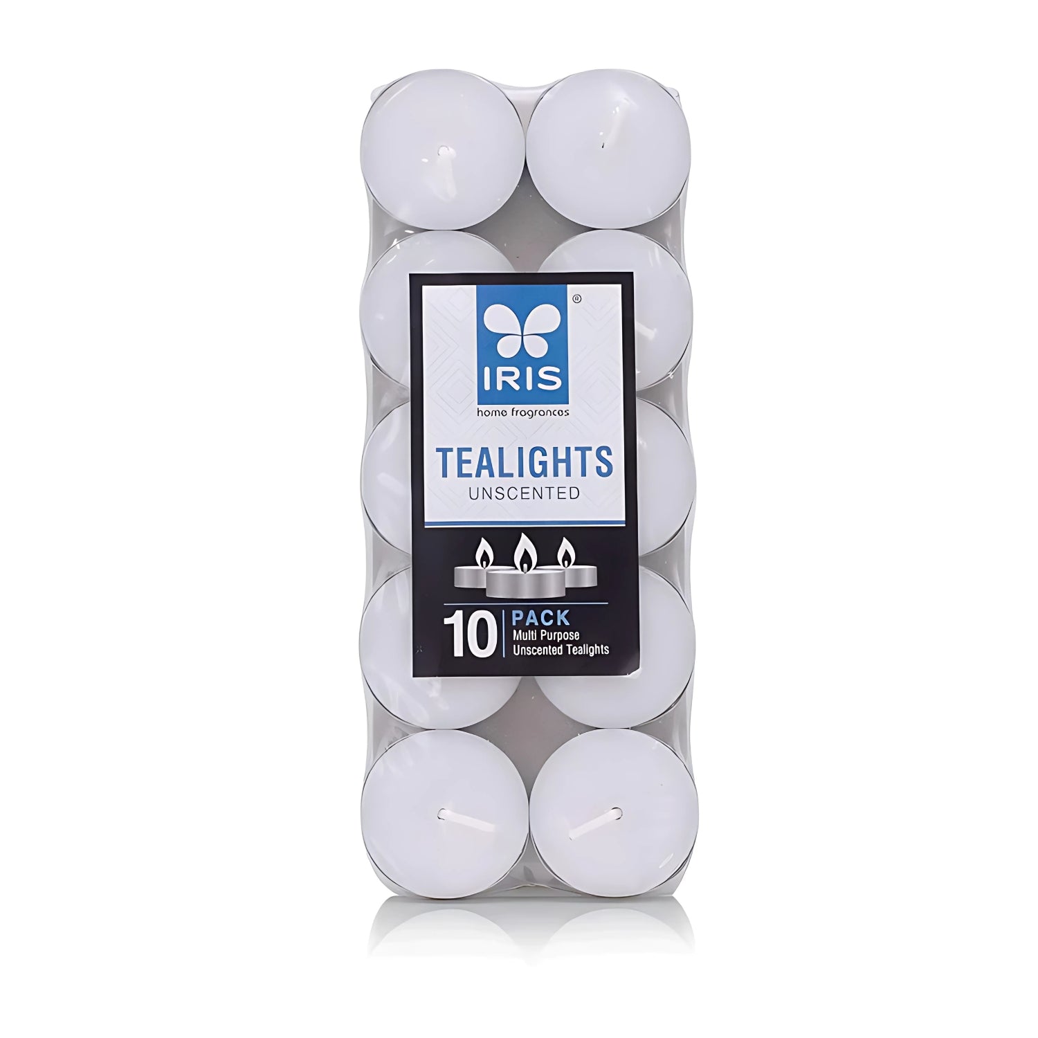 IRIS Pack of 10 Unscented Tea lights - White_1