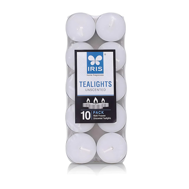 IRIS Pack of 10 Unscented Tea lights - White_1
