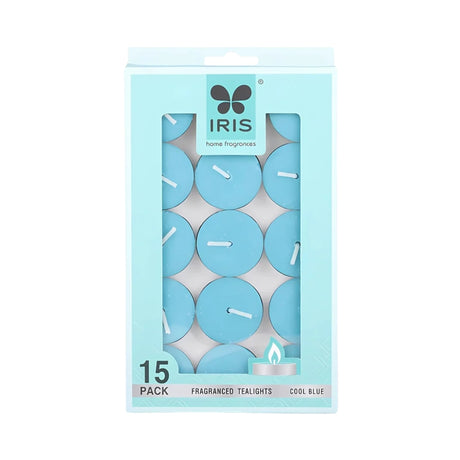 IRIS Pack of 15 Fragranced Tealights - Cool Blue_Front