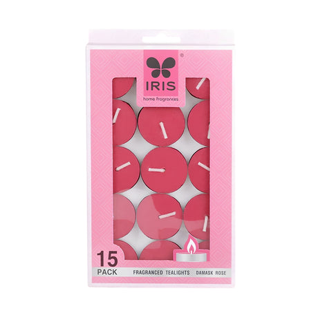 IRIS Pack of 15 Fragranced Tealights - Damask Rose_Front