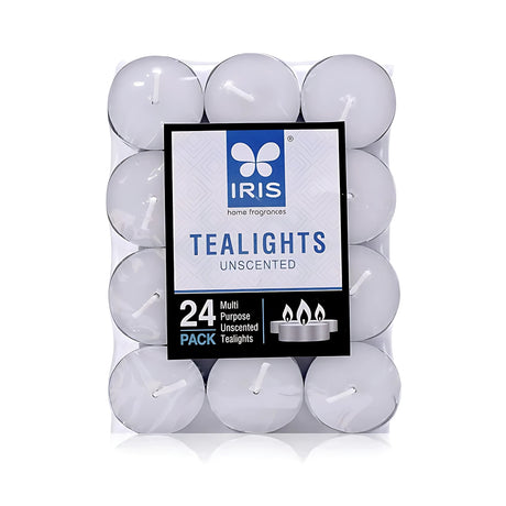 IRIS Pack of 24 Unscented Tea lights - White_1