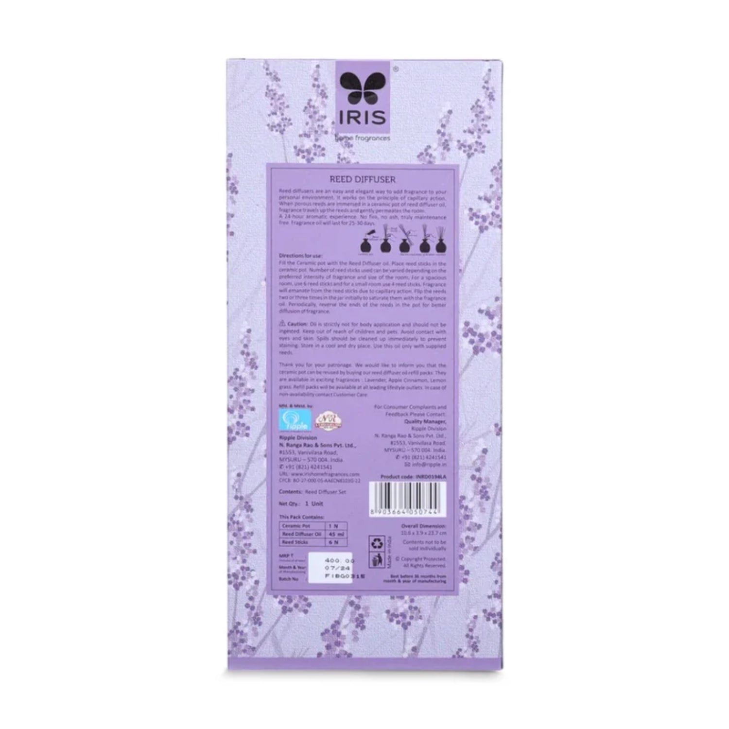 IRIS Reed Diffuser Set -  Lavender_7