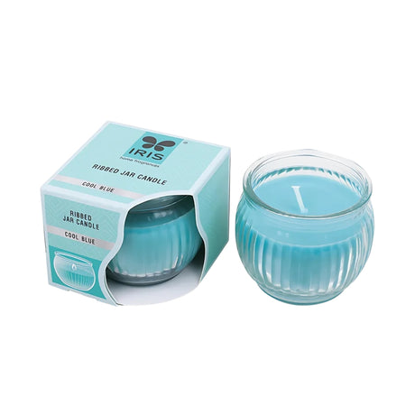 IRIS Scented Ribbed Jar Candle-Cool Blue_Isometric