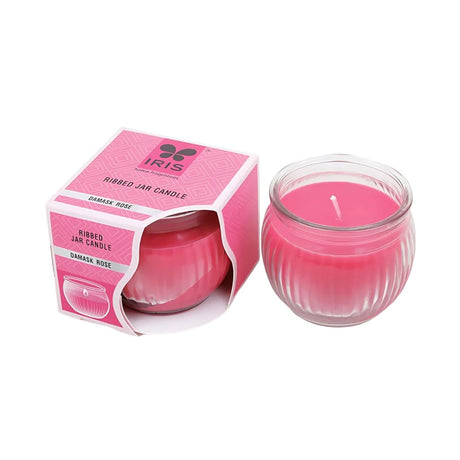 IRIS Scented Ribbed Jar Candle-Damask Rose_Isometric
