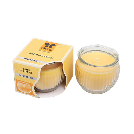 IRIS Scented Ribbed Jar Candle-Mango Sorbet_Isometric