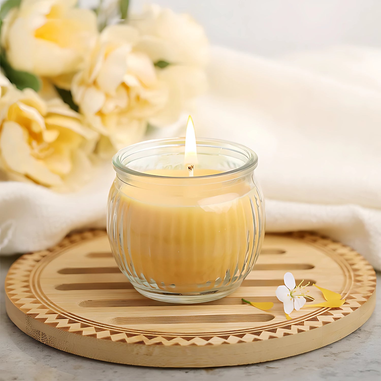 IRIS Scented Ribbed Jar Candle - Mango Sorbet_2