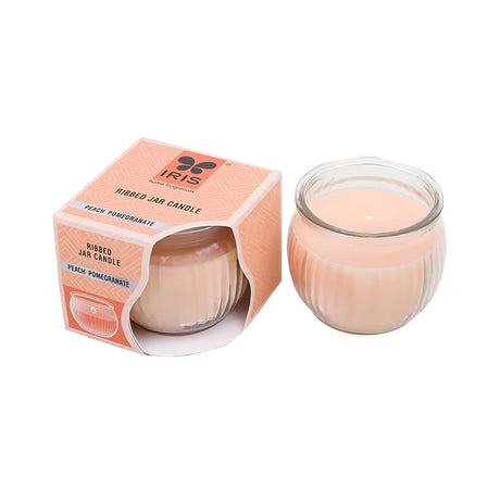 IRIS Scented Ribbed Jarcandle-Peach Paradise_Isometric