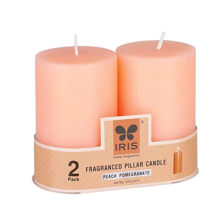 IRIS Set 2 Fragranced Pillar Candles-Peach Paradise_Isometric