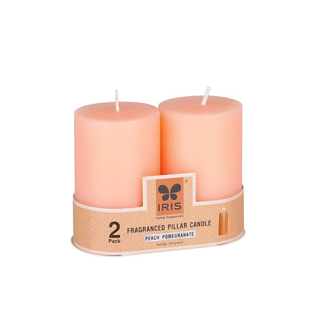 IRIS Set 2  Fragranced Pillar Candles - Peach Paradise_1