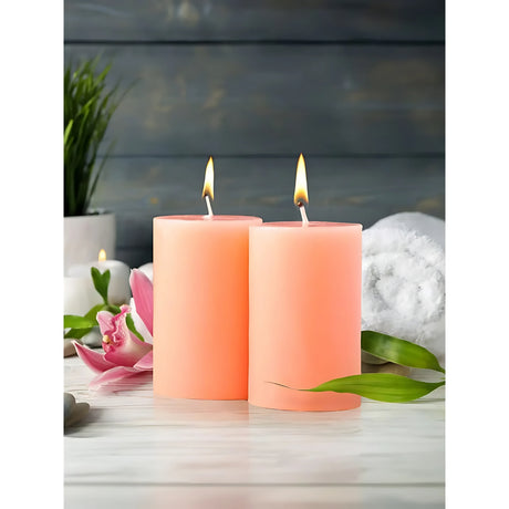 IRIS Set 2  Fragranced Pillar Candles - Peach Paradise_2
