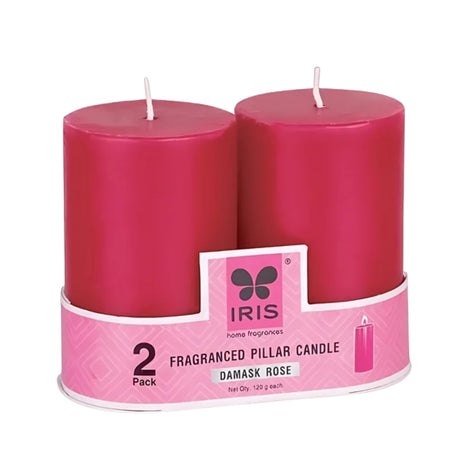 IRIS Set of 2 Fragranced Pillar Candles-Damask Rose_Isometric51