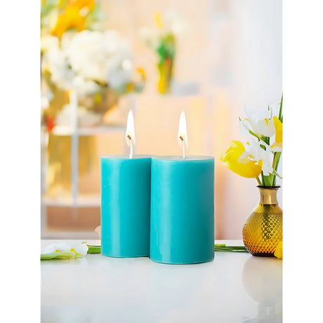 IRIS Set of 2  Fragranced Pillar Candles - Cool Blue-2