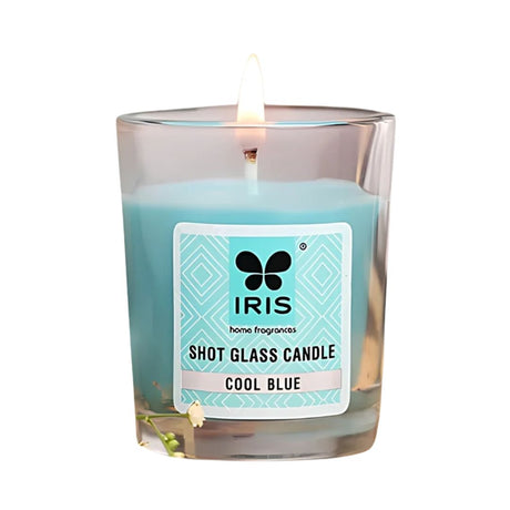 IRIS Shot Glass Scented Candle-Cool Blue_Front
