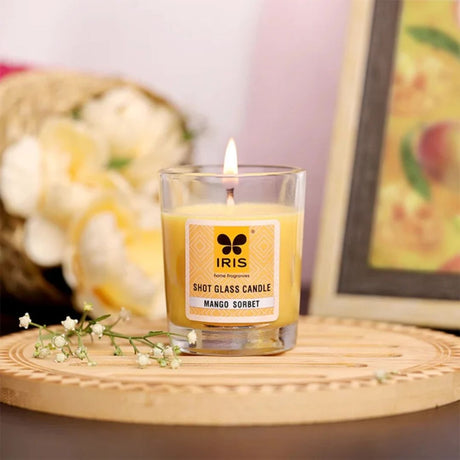 IRIS Shot Glass Scented Candle-Mango Sorbet_Front