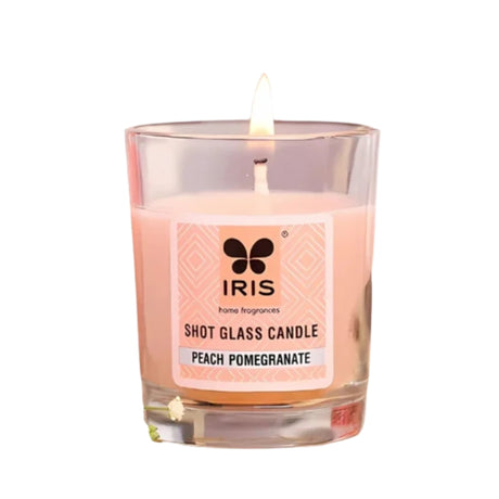 IRIS Shot Glass Scented Candle-Peach Pomegranate_Front