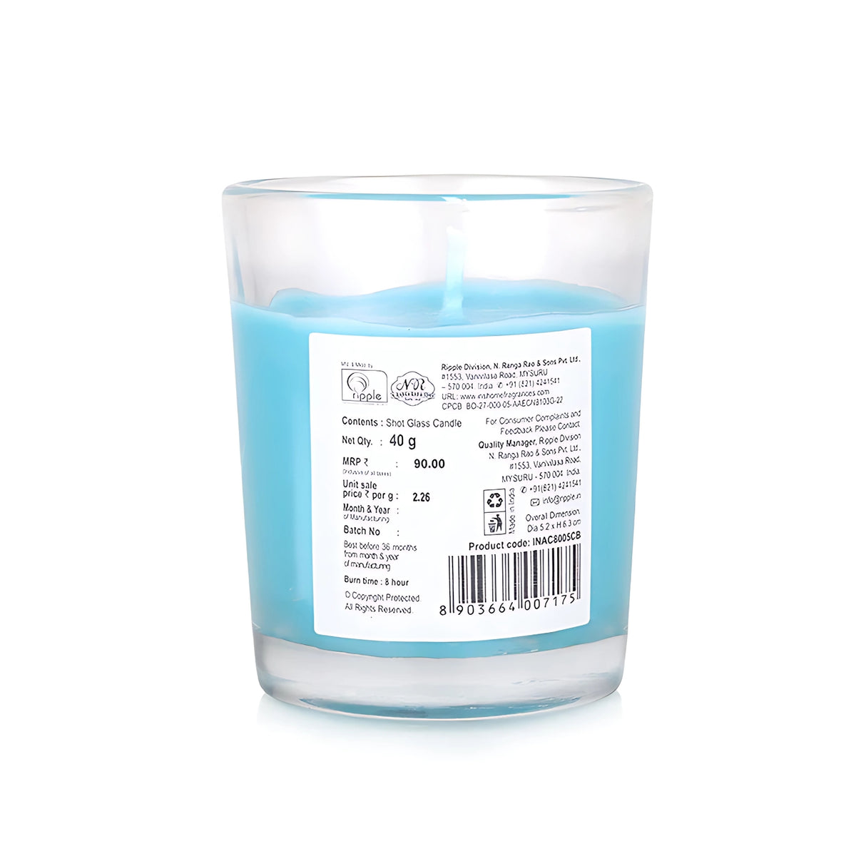 IRIS Shot Glass Scented Candle - Cool Blue_2