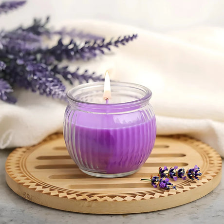 IRIS Swirl Jar Candle-Lavender_Front