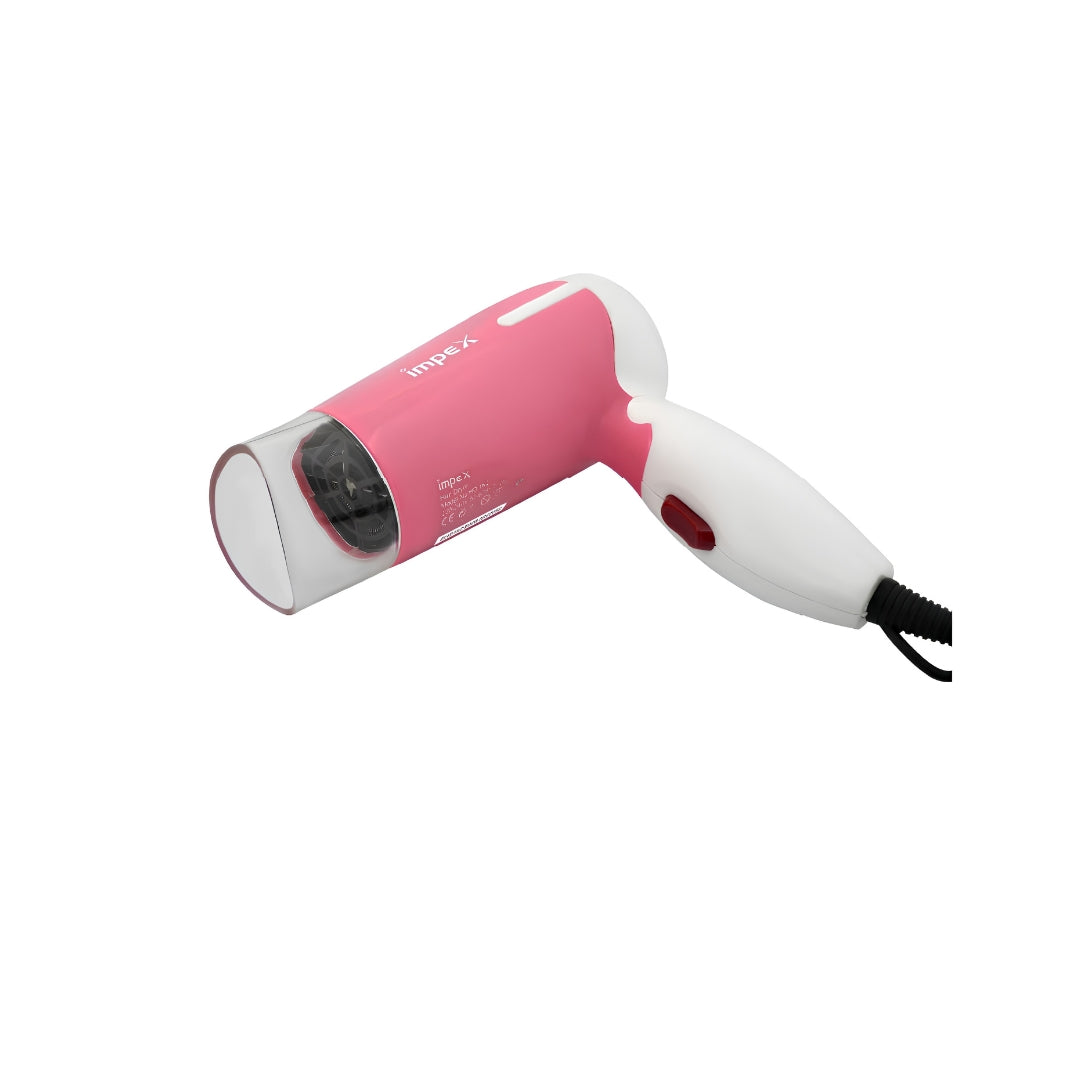 ImpexHD1K2HairDryer700Watts-WhiteandPink_FrontView