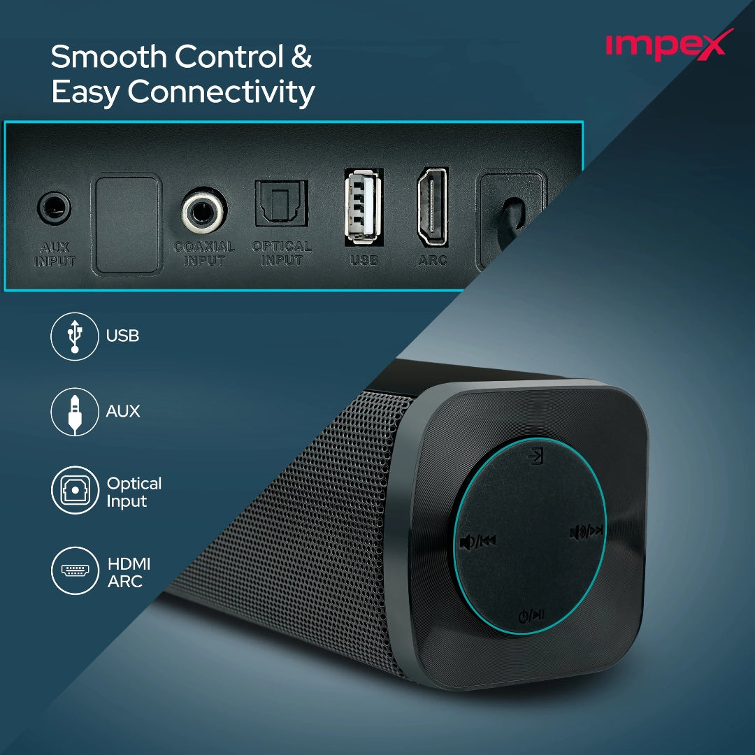 Impex Boom Bar DK 100 Soundbar with 2.0 Channel 30 W - Black_Features View 1