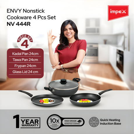 Impex Envy 4 Piece Non Stick Cookware Set - Grey_2