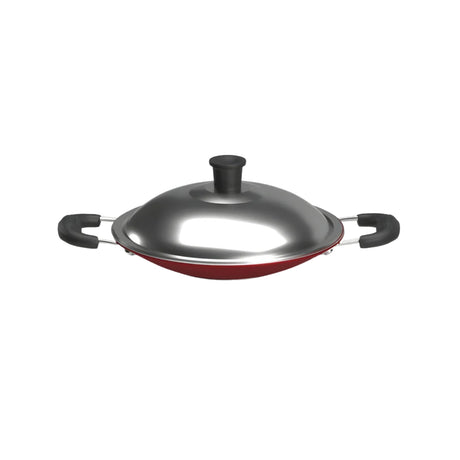 Impex Non Stick Appachatty with SS Lid 20 cm – Maroon_1