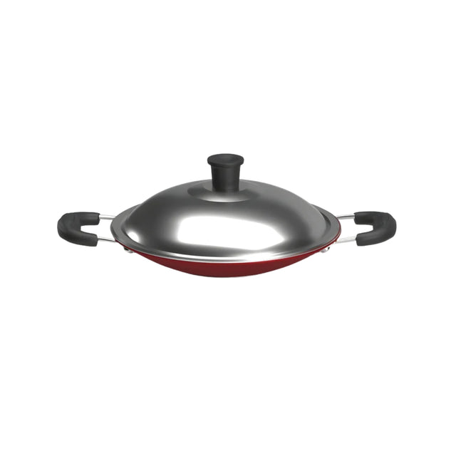Impex Non Stick Appachatty with SS Lid 20 cm – Maroon_1