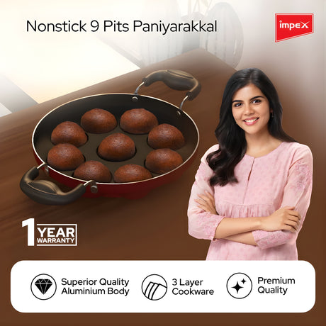 Impex Non Stick Paniyarakkal 9 Pit - Red_2