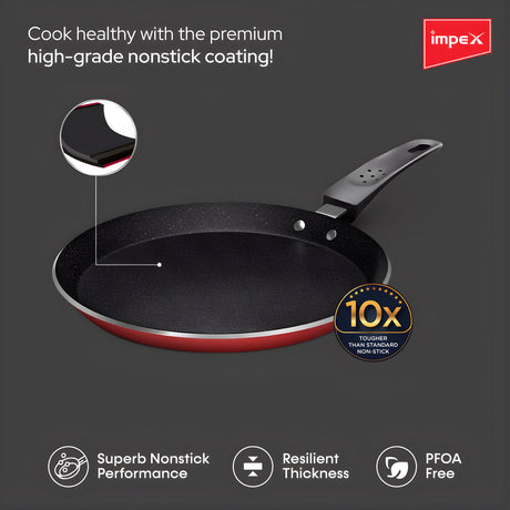 Impex Non Stick Tawa Pan 26 cm - Maroon_2
