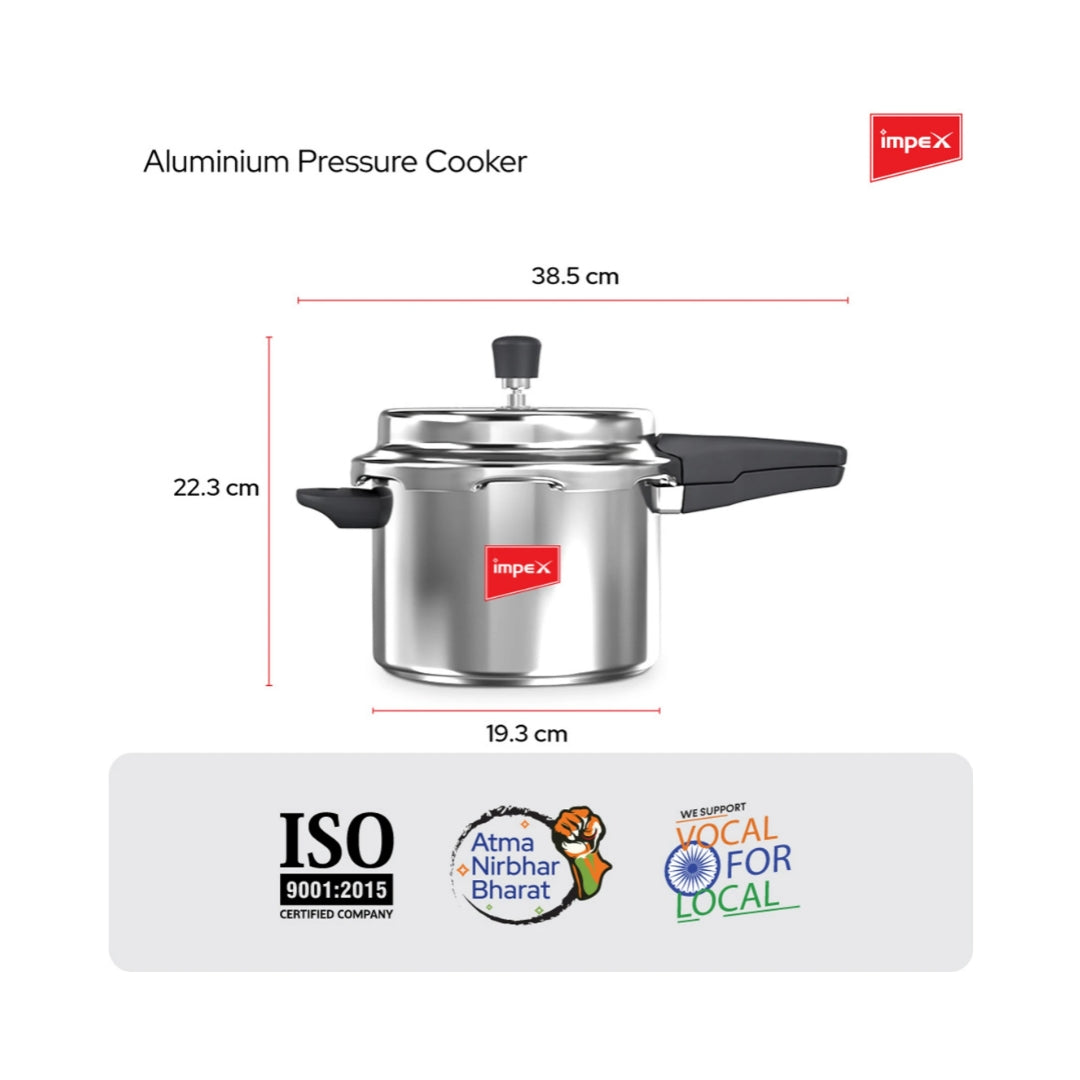 Impex Norma 5 Aluminium Pressure Cooker 5 L_Dimension