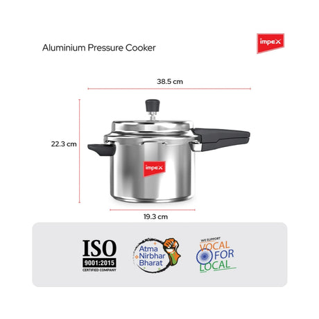 Impex Norma 5 Aluminium Pressure Cooker 5 L_Dimension