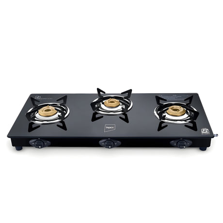 Impex SPECTA 3B NEO-FG1511 3 Burner Glass Top Gas Stove – Black_1