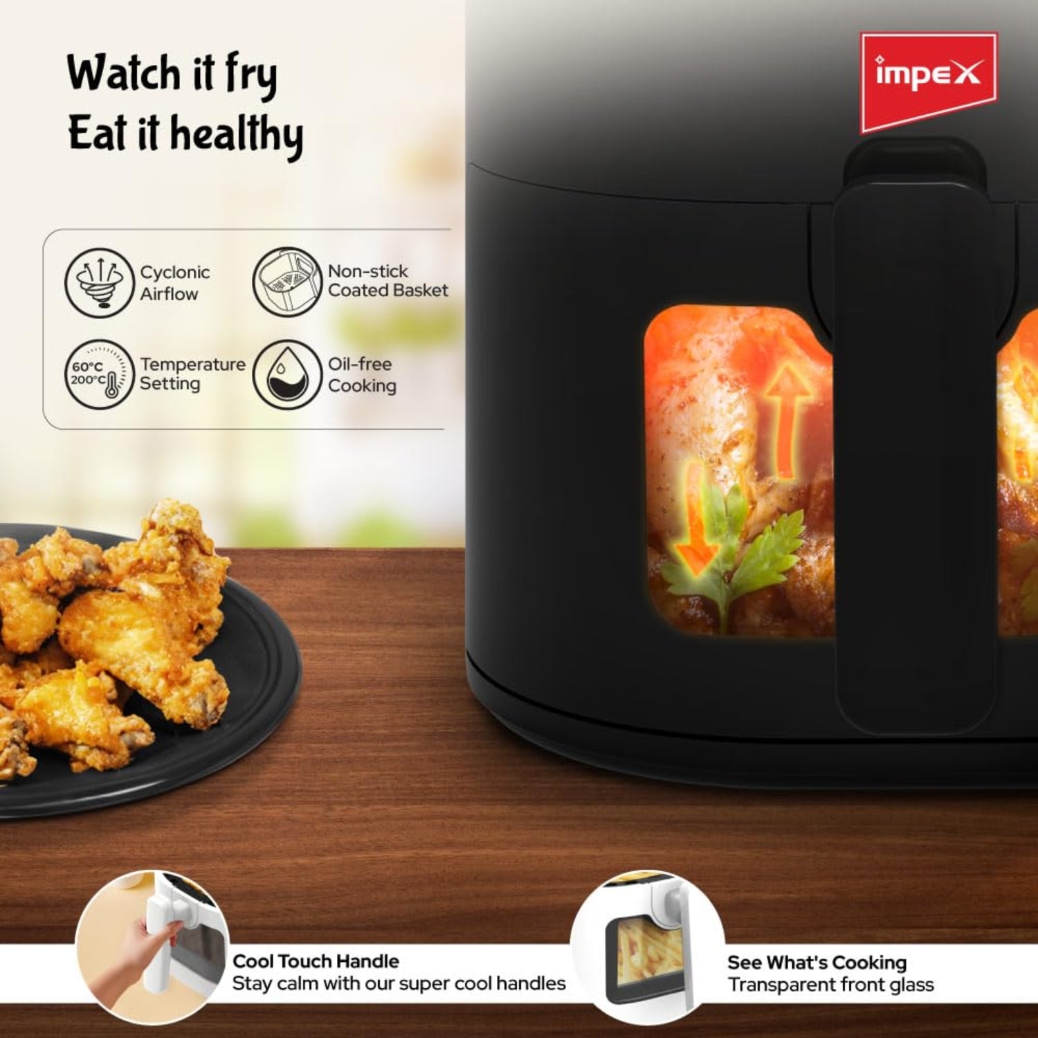 Impex Smart Fry Air Fryer 4.5 L - Black_3