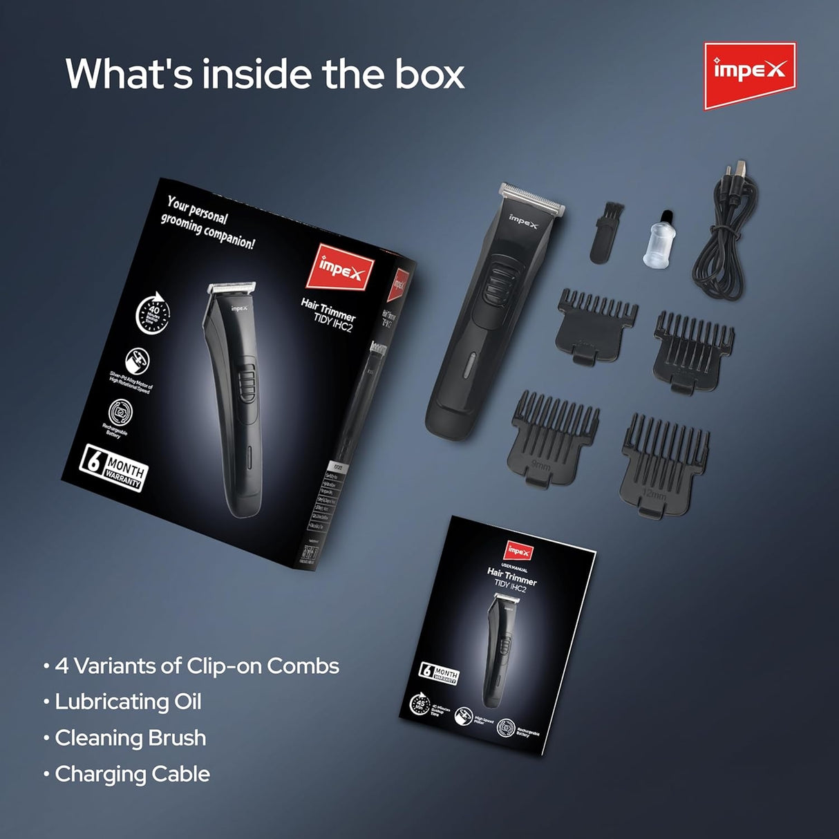 Impex TIDY IHC2 Beard Trimmer - Black_6