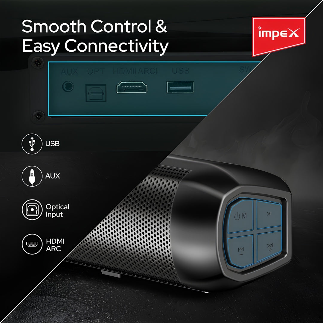 Impex Thunder Beat 3306 Soundbar with 2.1 Channel 100 W - Black_Features View  4