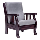 Indiana Pro Elite Wooden Sofa Set (3+1+1 Seater) - Light Walnut Finish