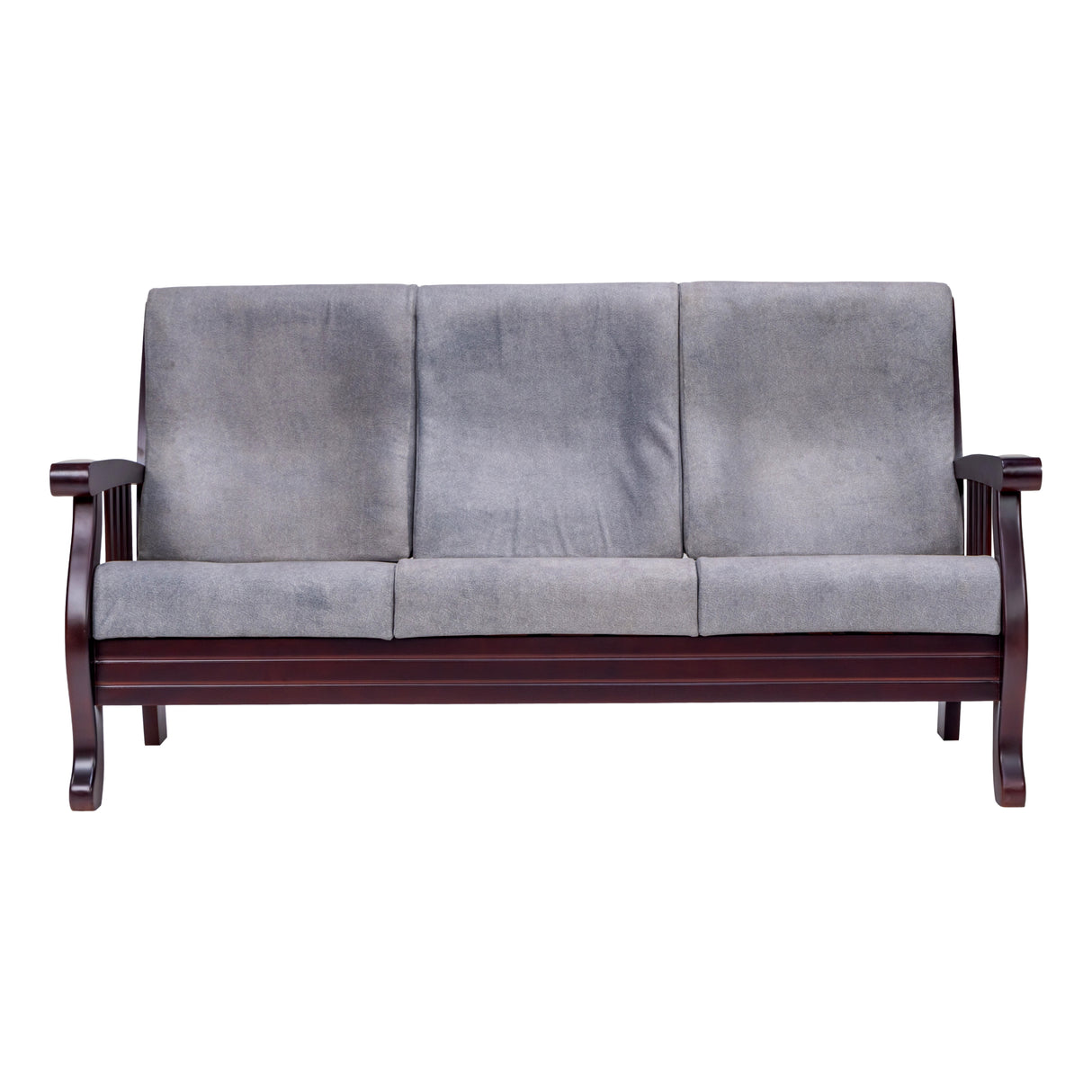 Indiana Pro Elite Wooden Sofa Set (3+1+1 Seater) - Light Walnut Finish