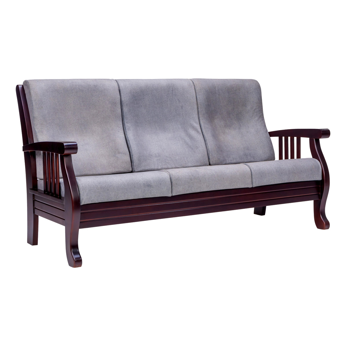 Indiana Pro Elite Wooden Sofa Set (3+1+1 Seater) - Light Walnut Finish