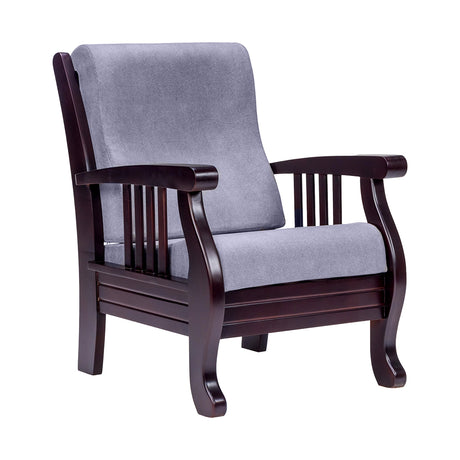 Indiana Elite Wooden Sofa 1-Seater - Light Walnut Finish_1