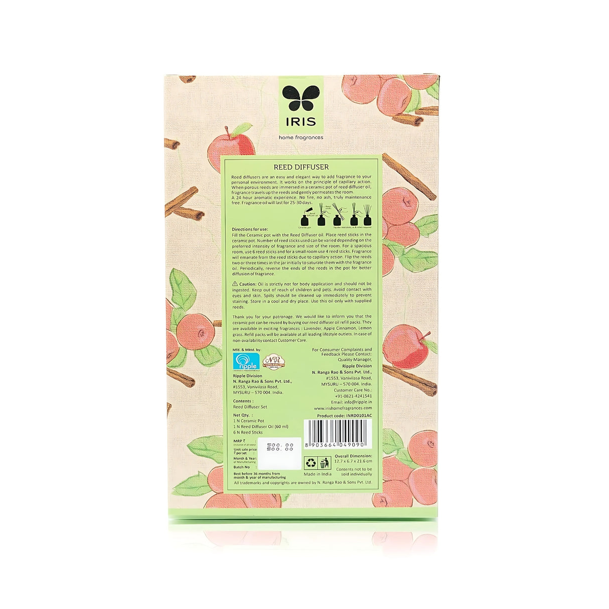 IRIS  Reed Diffuser  Set - Apple Cinnamon
