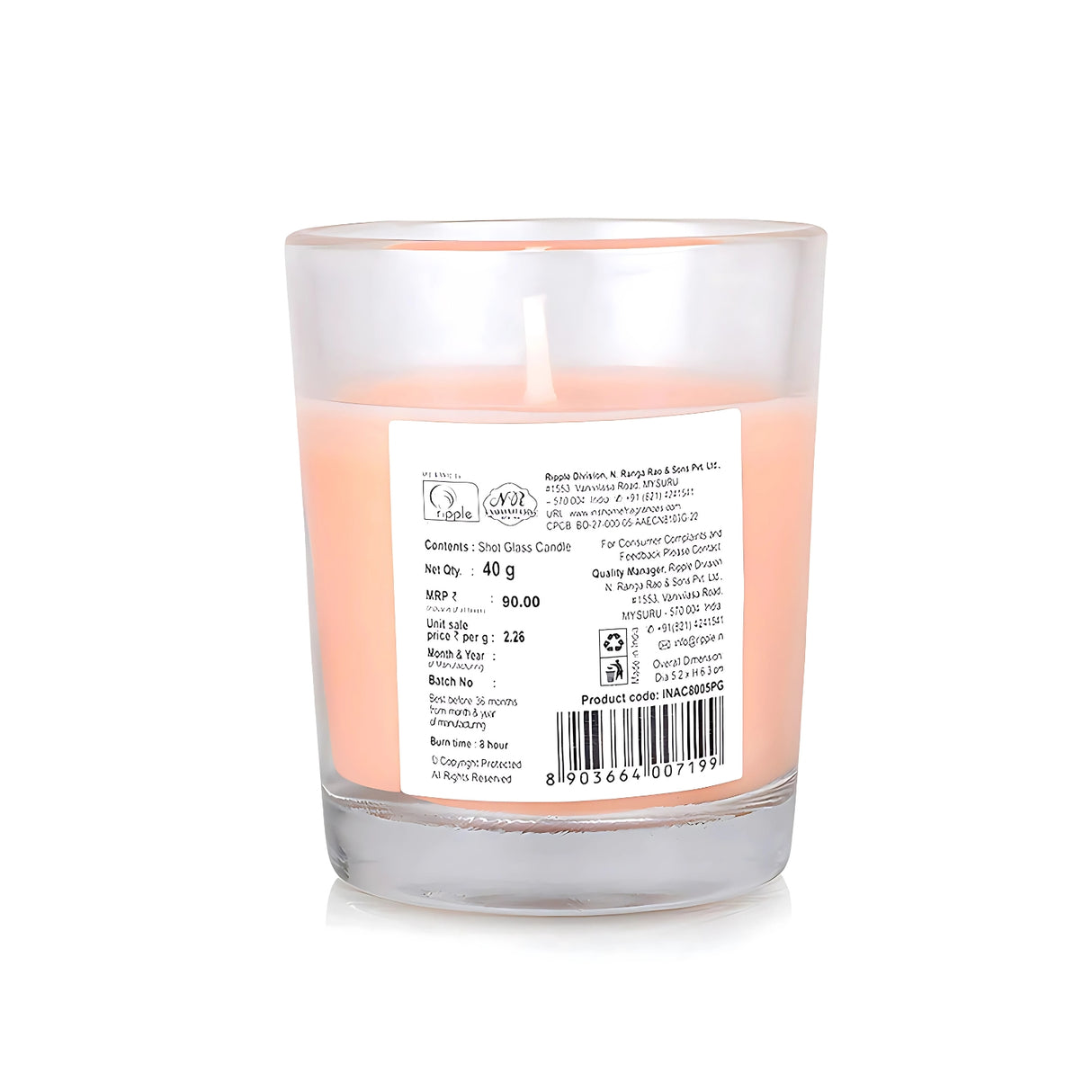 IRIS Shot Glass Scented Candle - Peach Pomegranate