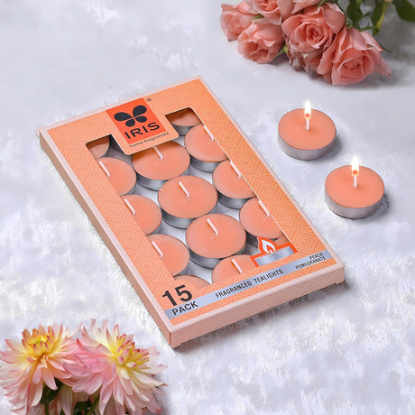IRIS 15 Pack Fragranced Tealights - Peach Pomegranate