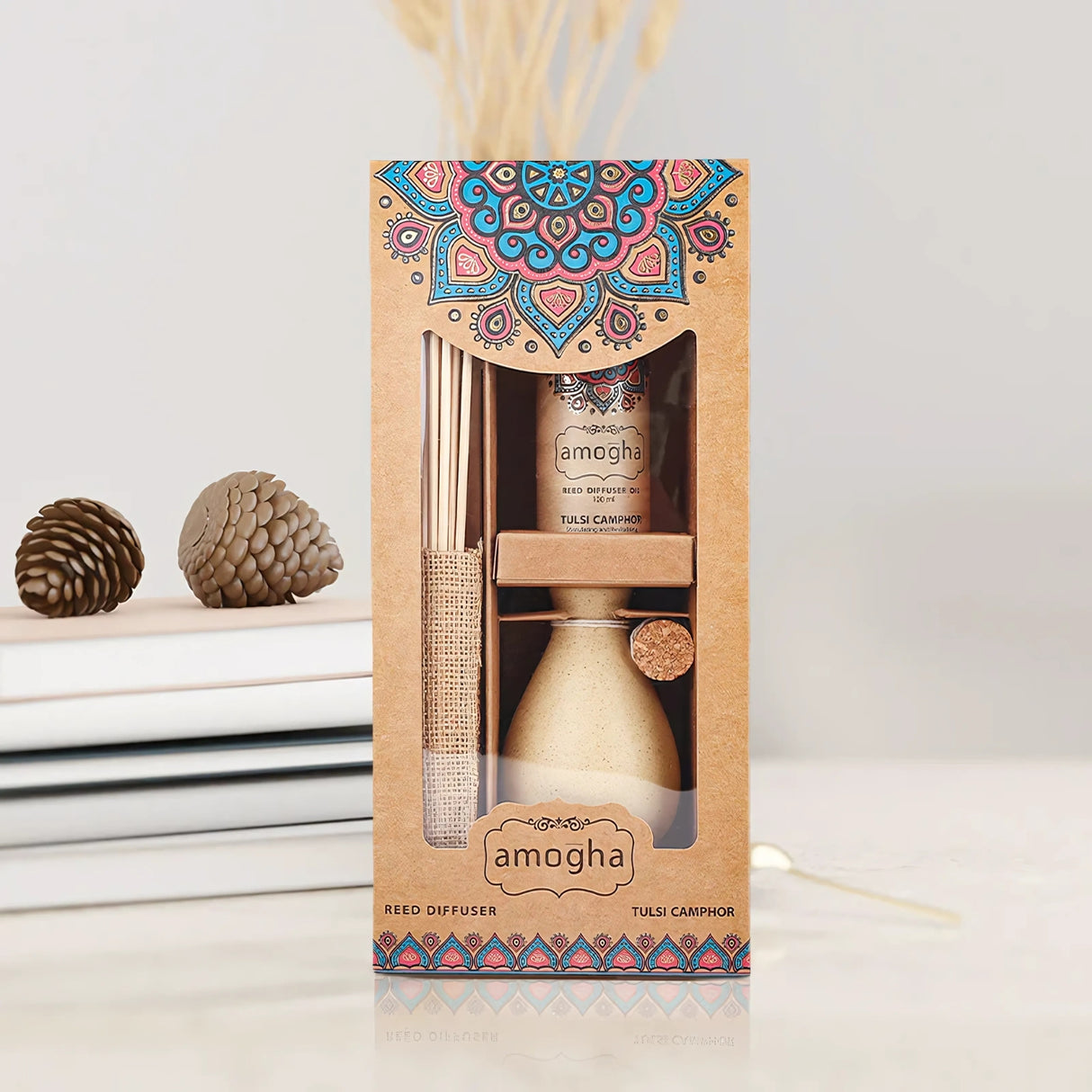 IRIS Amogha  Reed Diffuser Set - Tulsi Camphor