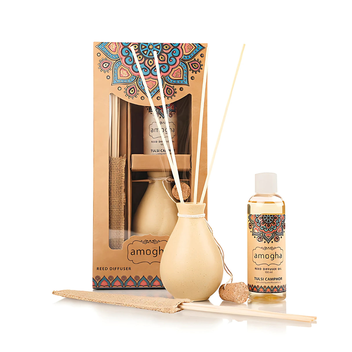 IRIS Amogha  Reed Diffuser Set - Tulsi Camphor