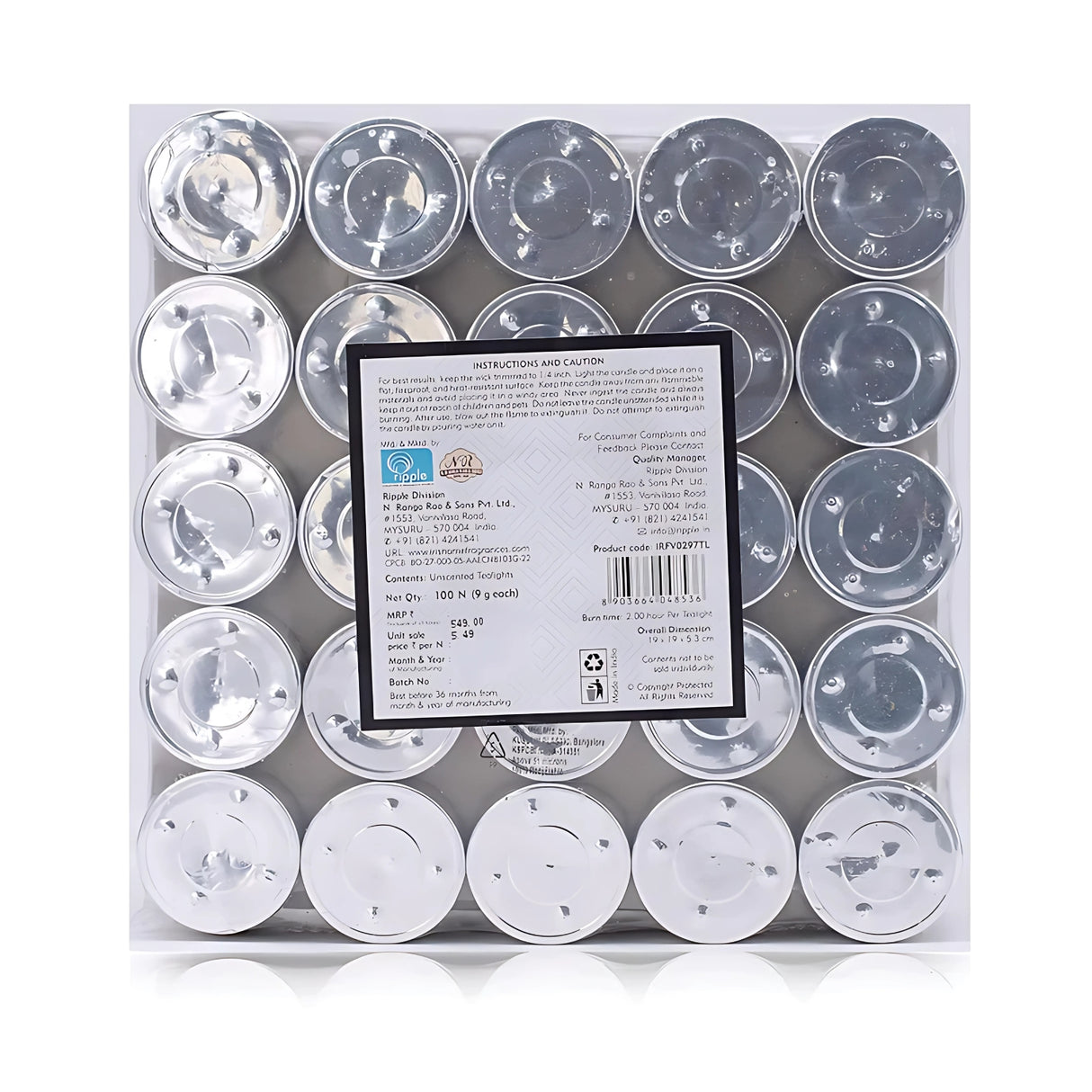 IRIS Pack of 100 Unscented Tea lights - White