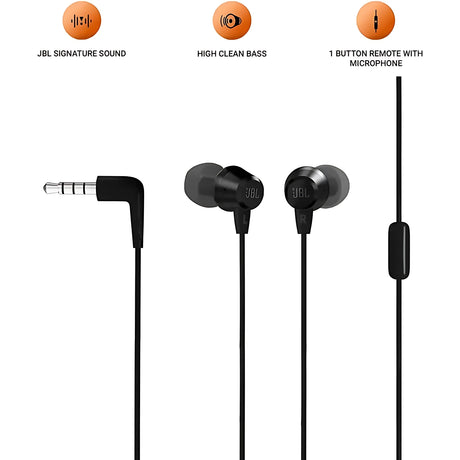JBL T50HI Wired Earphones - Black