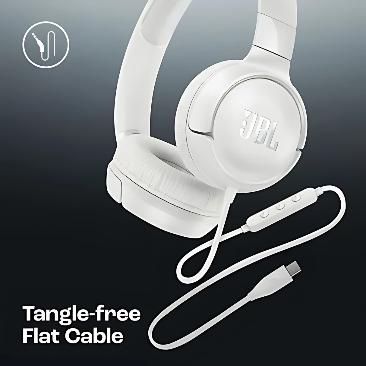 JBL Tune 520C Wired Headphone - White