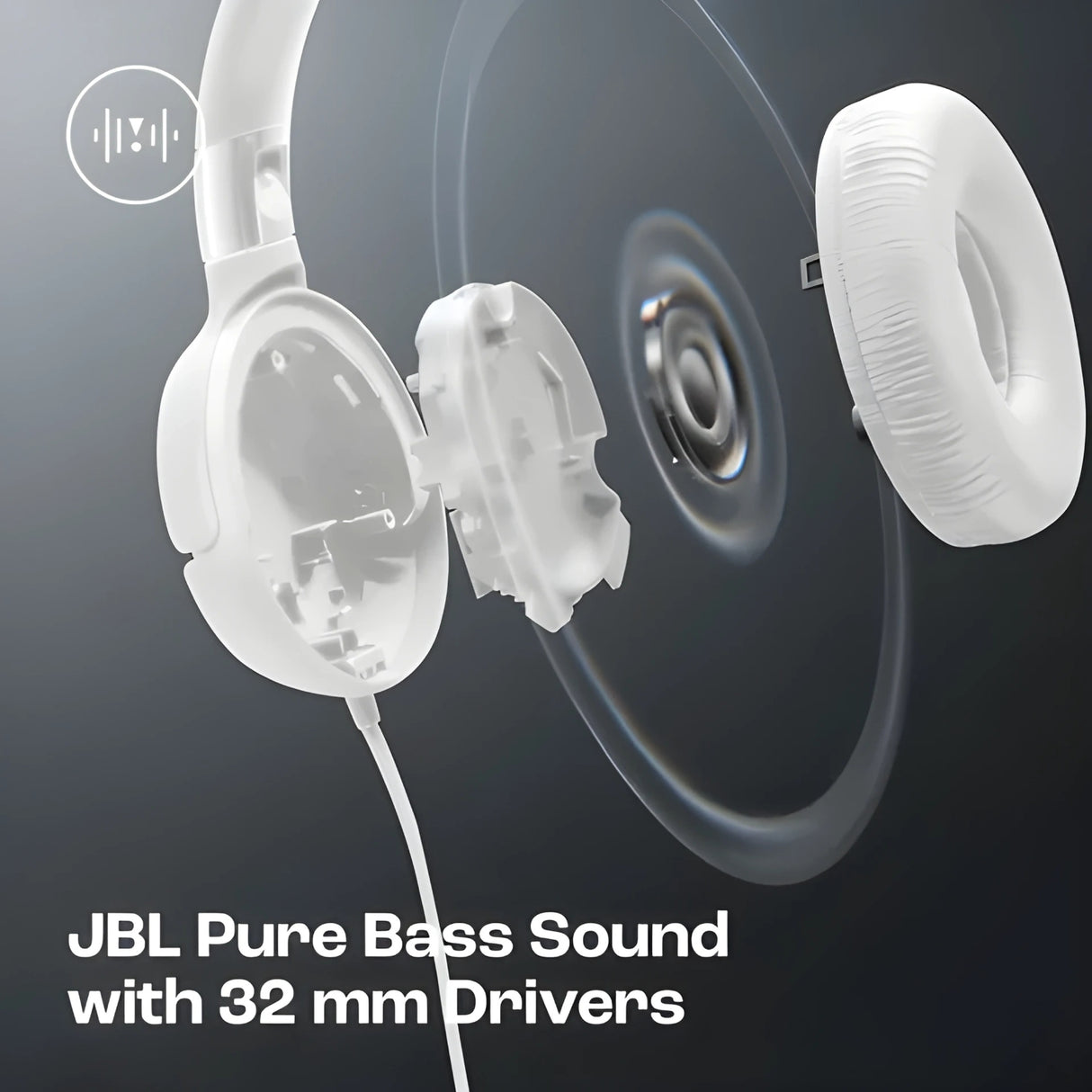 JBL Tune 520C Wired Headphone - White