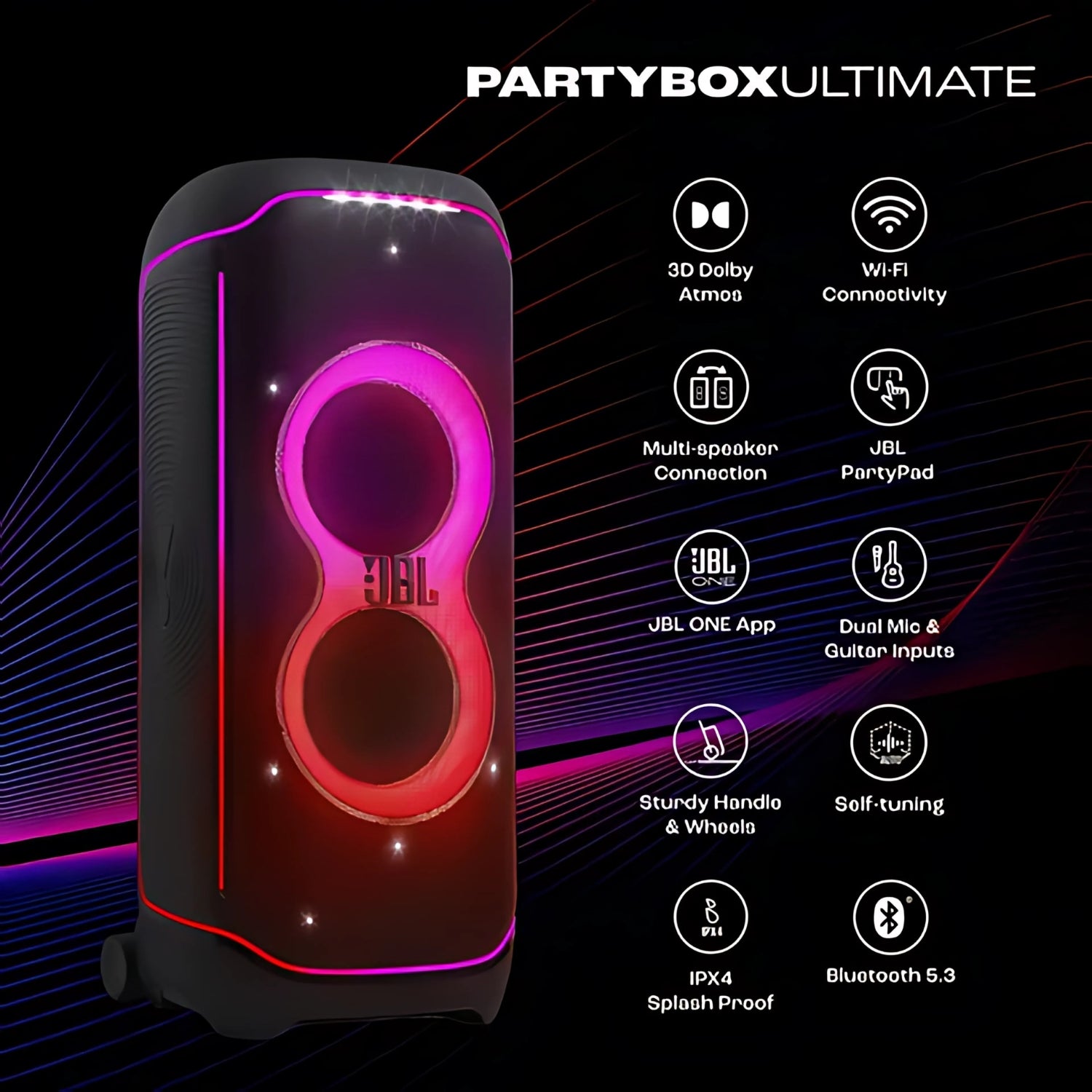 JBL Party Box Ultimate Bluetooth Party Speaker 1100W - Black_6