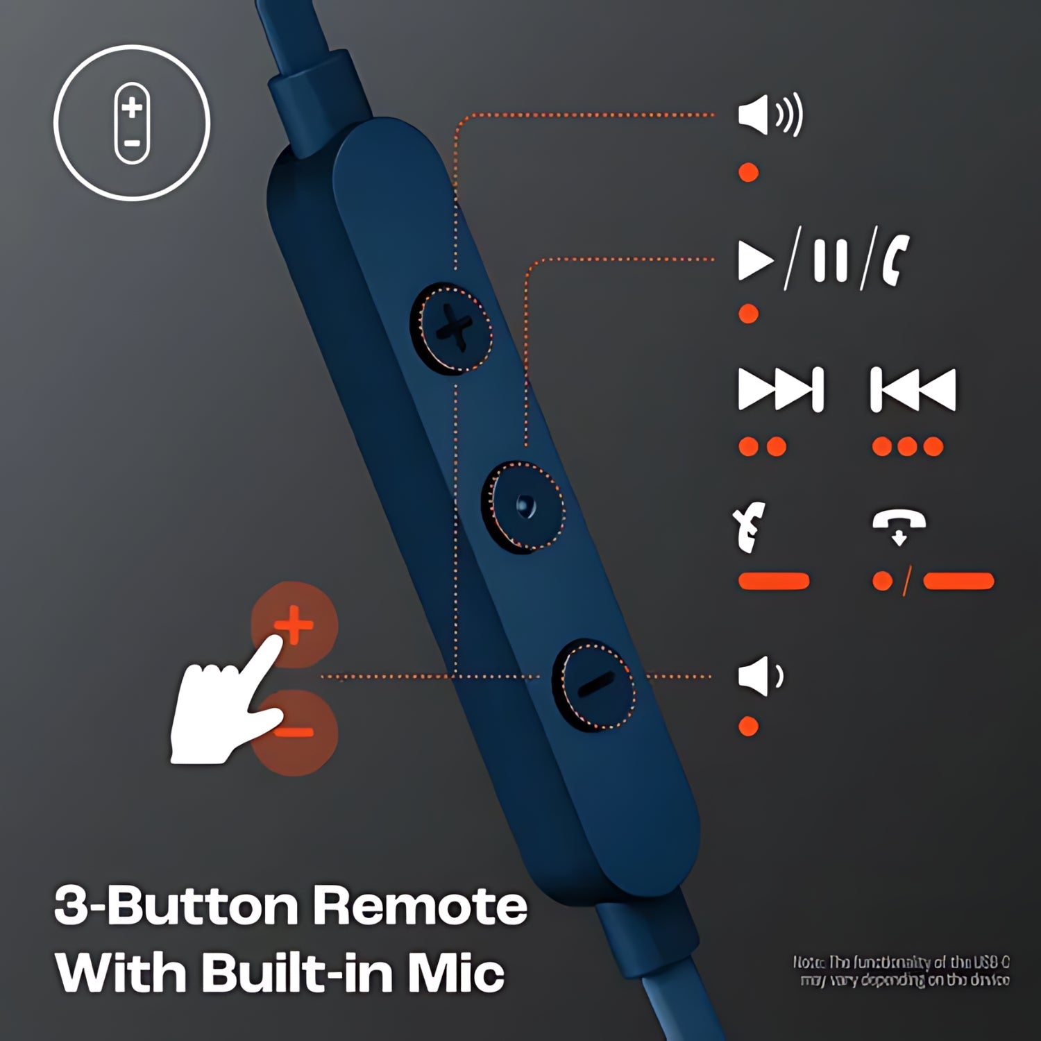 JBL T310C Wired Earphone - Blue_4