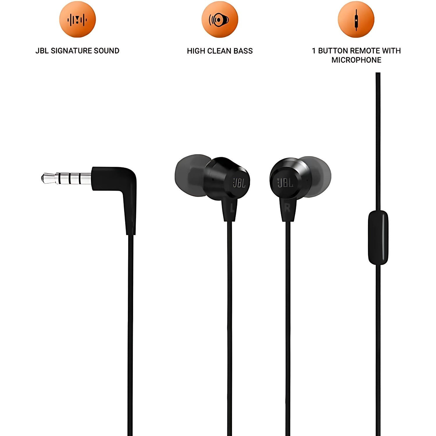 JBL T50HI Wired Earphones - Black_2